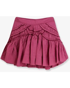 Isabel Marant Ceola Cotton Blend Miniskirt - Red
