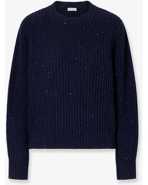 Brunello Cucinelli Mohair Blend Jumper With Sequins - Blue