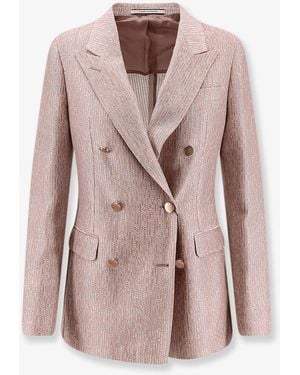 Tagliatore Parigi Double-Breasted Cotton Blazer - Pink