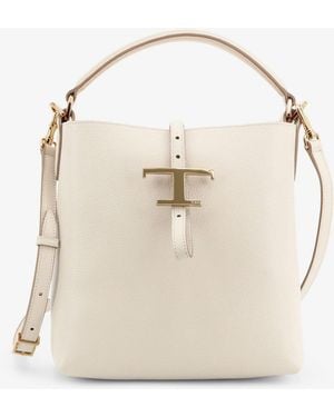 Tod's T Timeless Leather Crossbody Bag - Natural