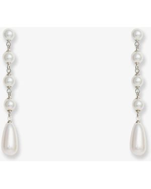 Self-Portrait Self Portrait Pearl Droplet Earrings - White