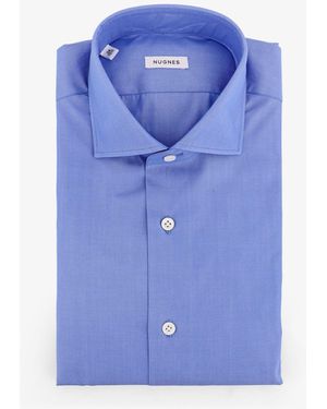 NUGNES 1920 Classic Cotton Shirt - Blue
