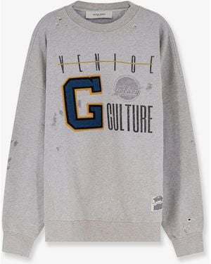 Golden Goose Deluxe Brand Cotton Sweatshirt With Print On The Front - Grey