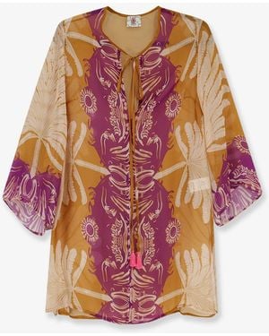 BYE Firenze Palme Viscose And Silk Shirt - Pink