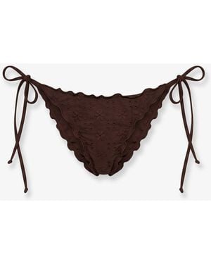 MC2 Saint Barth Miami Briefs With All-Over Embroidery - Brown
