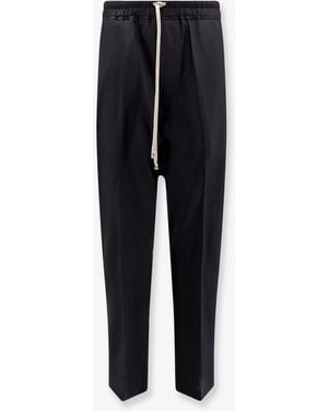 Rick Owens Drawstring Long Certified Virgin Wool Trousers - Blue