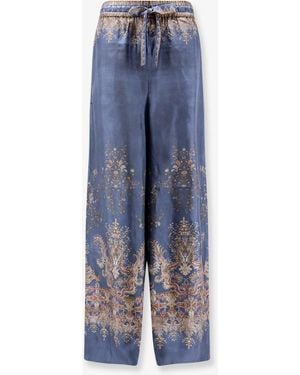 Zimmermann Valiant Track Silk Pants - Blue