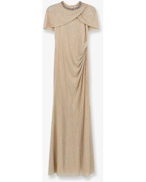 Self-Portrait Maxi Dress With Rhinestones - Natural