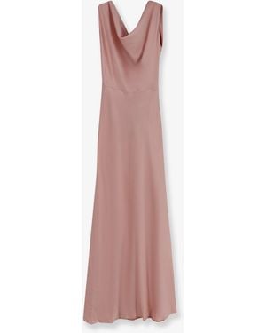 ACTUALEE Satin Long Dress - Pink