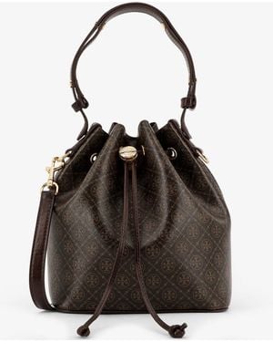 Tory Burch T Monogram Coated Canvas Bucket Bag - Black