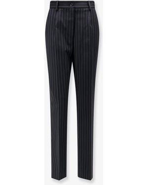 Dolce & Gabbana Pinstriped Stretch Wool Pants - Blue