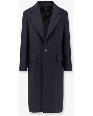 Hevò Virgin Wool Coat With Satin Lining - Blue