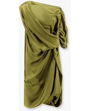 Dries Van Noten Dalant Silk Dress With Lateral Knot - Green