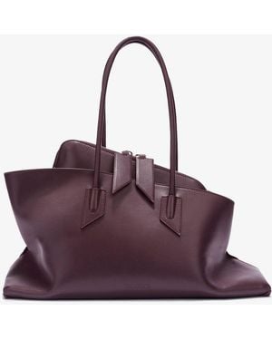 The Attico La Passeggiata Medium Leather Shoulder Bag - Purple