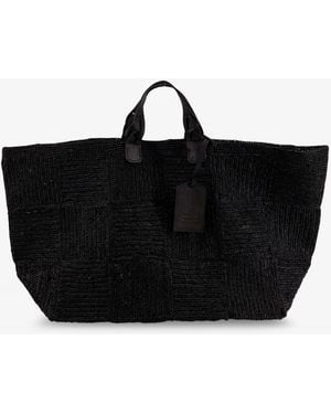 IBELIV Wild Raffia Shoulder Bag - Black