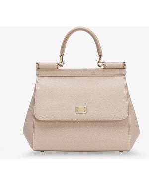 Dolce & Gabbana Sicily Medium Leather Crossbody - Natural