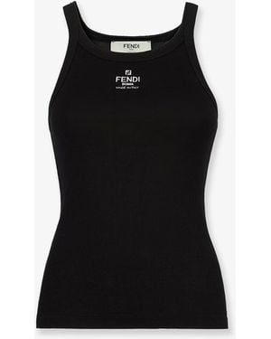 Fendi T-Shirts And Polos Cotone Elastan - Black