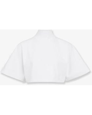 Alaïa Cotton Crop T-Shirt - White