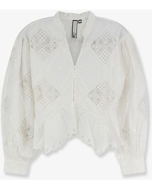 Scarlett Poppies Yorken Cotton Shirt With Embroidery - White