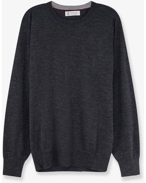 Brunello Cucinelli Cashmere And Silk Jumper - Blue