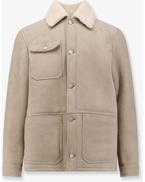 DFOUR® Leather Long Jacket - Natural