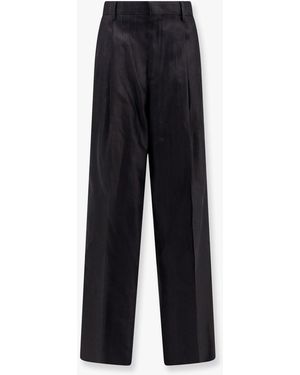 Tagliatore Ebony Pinstripe Viscose And Linen Trouser - Black