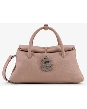 Zanellato Hammered Leather Dotta Small Crossbody Bag - Pink