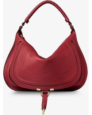 Chloé Marcie Medium Leather Shoulder Bag - Red