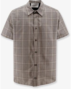 Amaranto Madras Cotton Blend Shirt - Grey