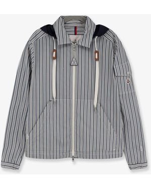 Moncler Havas Striped Cotton Jacket - Gray
