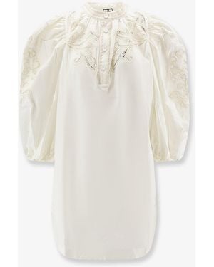 Scarlett Poppies Visaya Cotton Satin Dress - White