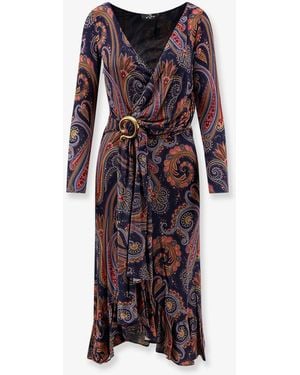 Etro Stretch Viscose Dress With Iconic Pattern - Purple