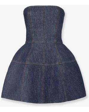 Fendi Padded Denim Mini Dress - Blue