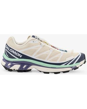 Salomon Xt- Nylon Trainers With Side Logo Print - White
