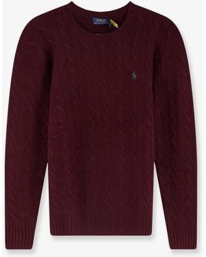 Polo Ralph Lauren Wool And Cashmere Jumper With Braided Knit - Purple