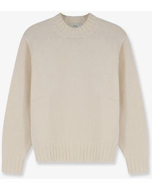 DUNST Chunky Roll Neck Sweater - White