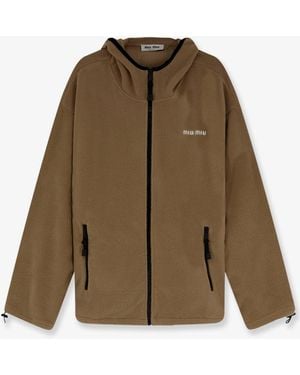 Miu Miu Fleece Hoodie - Green