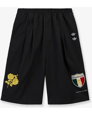 ADIDAS X WILLY CHAVARRIA Oversized Cotton Bermuda Shorts With Logo Embroidery - Black