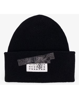 MM6 by Maison Martin Margiela Wool Blend Beanie Hat - Blue