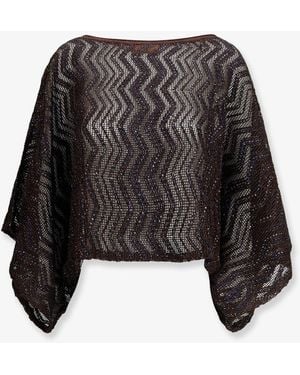 Missoni Viscose Top With Chevron Pattern - Black