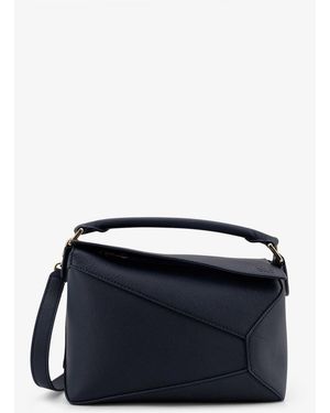 Loewe Puzzle Edge Small Leather Handbag - Blue
