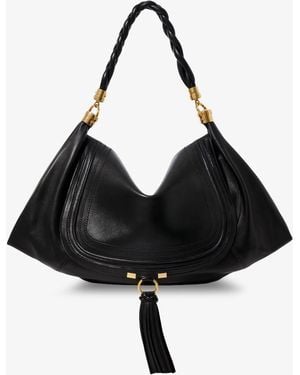 Chloé Marcie Foulard Leather Shoulder Bag - Black