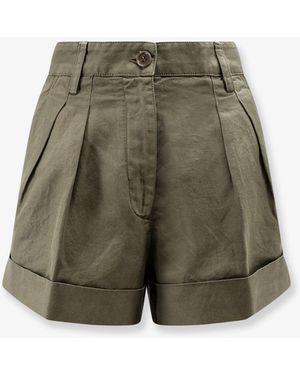 Aspesi Shorts Cotone Lino - Green