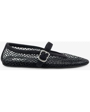 Alaïa Flat Mesh Ballet Flats With Rhinestone Detail - White