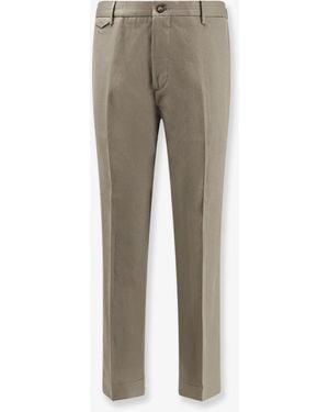 NUGNES 1920 Cava Cotton And Linen Trousers - Grey