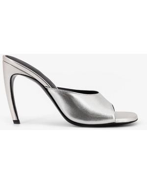 The Attico Laminated Leather Betta Sandals - White