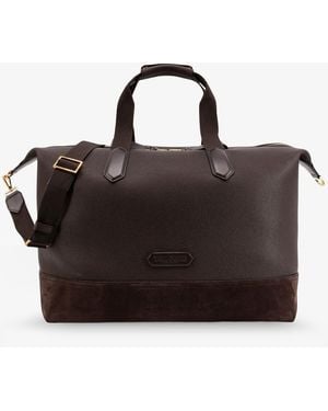 Tom Ford Leather Travel Bag With Suede Inserts - Black