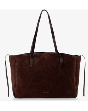 MANU Atelier Xl Du Jour Suede Shoulder Bag - Brown