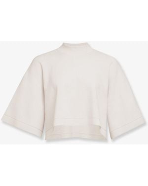 Alaïa Cropped Cotton Blend Top - White