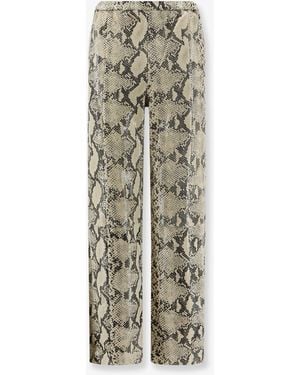 Alysi Python-Print Leather Pants - White